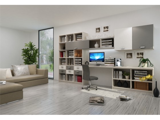 书柜+写字台（现代）