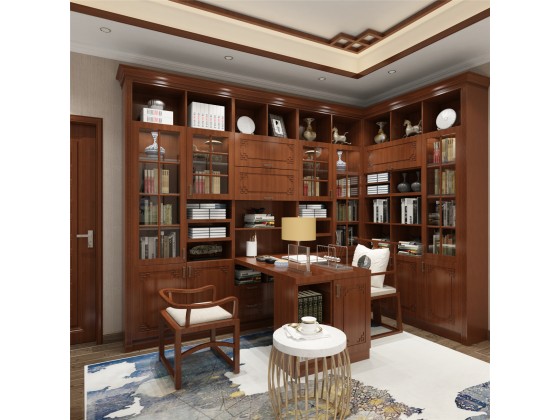 书柜+写字台（中式）